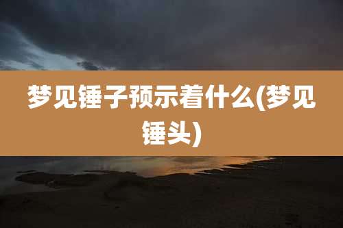 梦见锤子预示着什么(梦见锤头)