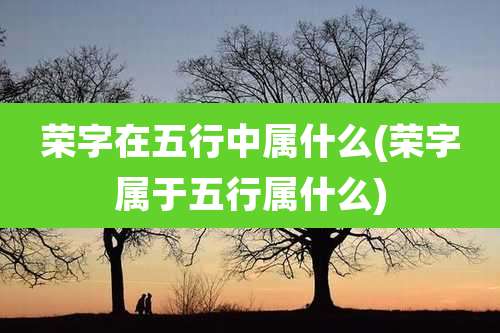 荣字在五行中属什么(荣字属于五行属什么)