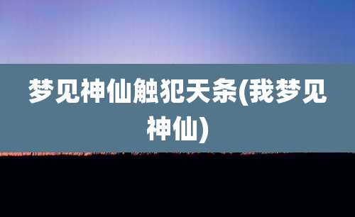 梦见神仙触犯天条(我梦见神仙)