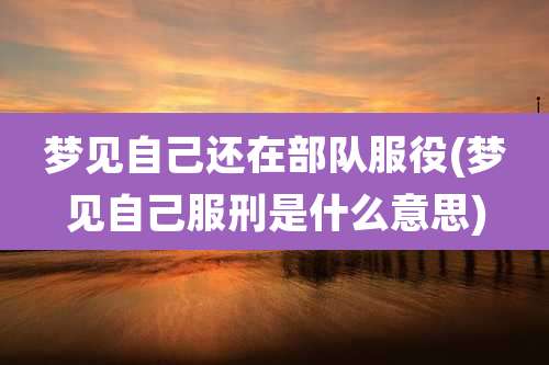 梦见自己还在部队服役(梦见自己服刑是什么意思)
