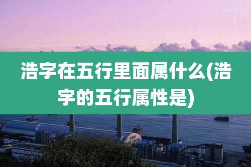 浩字在五行里面属什么(浩字的五行属性是)