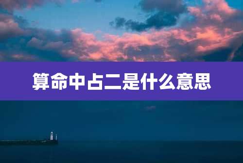 算命中占二是什么意思