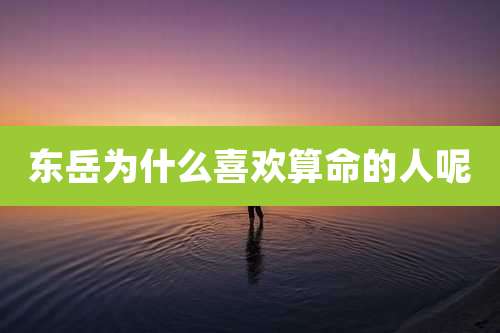 东岳为什么喜欢算命的人呢