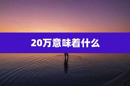 20万意味着什么