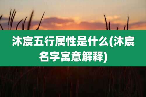 沐宸五行属性是什么(沐宸名字寓意解释)