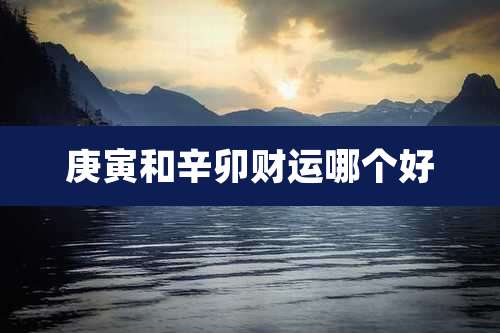 庚寅和辛卯财运哪个好