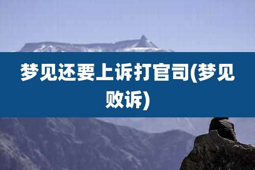 梦见还要上诉打官司(梦见败诉)