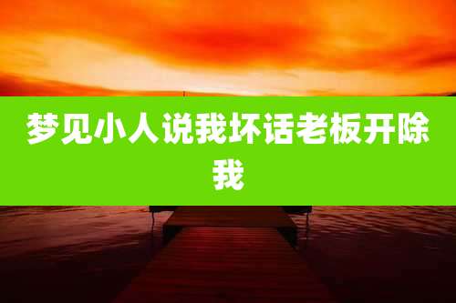 梦见小人说我坏话老板开除我