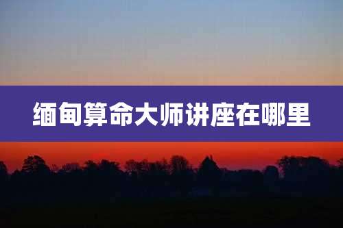 缅甸算命大师讲座在哪里