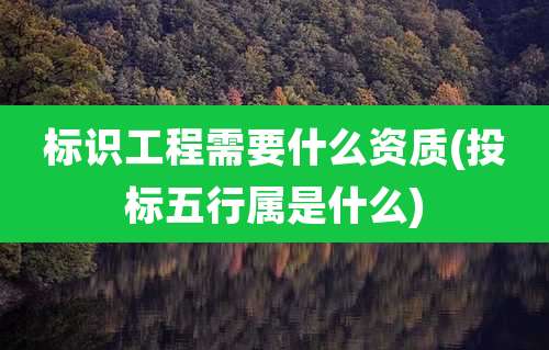 标识工程需要什么资质(投标五行属是什么)