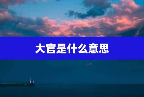 大官是什么意思