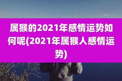 属猴的2021年感情运势如何呢(2021年属猴人感情运势)