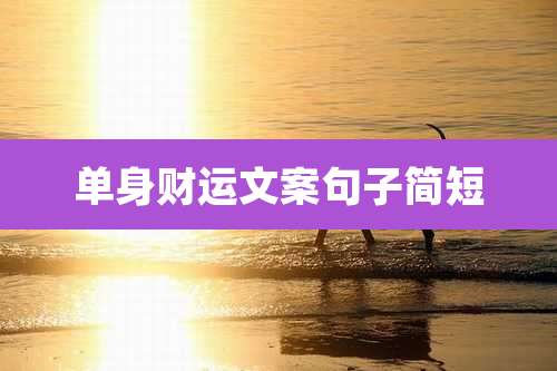 单身财运文案句子简短