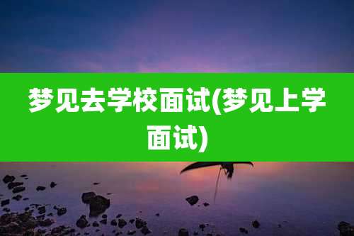 梦见去学校面试(梦见上学面试)