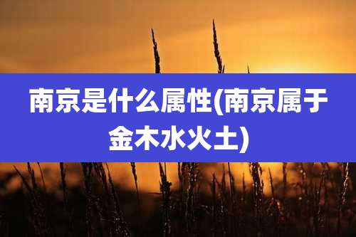 南京是什么属性(南京属于金木水火土)