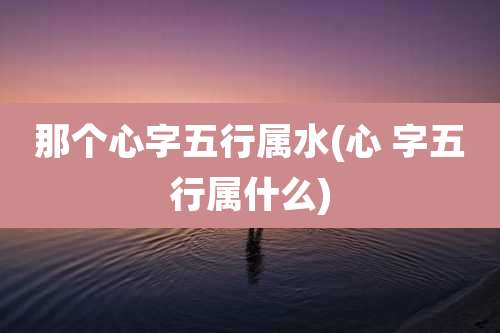 那个心字五行属水(心 字五行属什么)