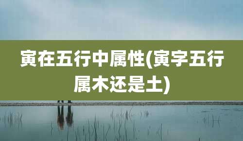 寅在五行中属性(寅字五行属木还是土)