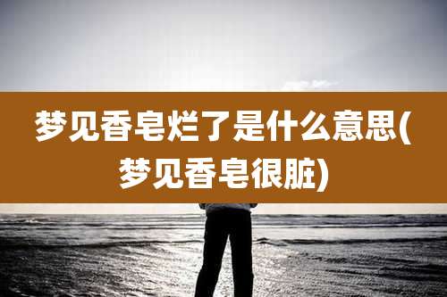 梦见香皂烂了是什么意思(梦见香皂很脏)