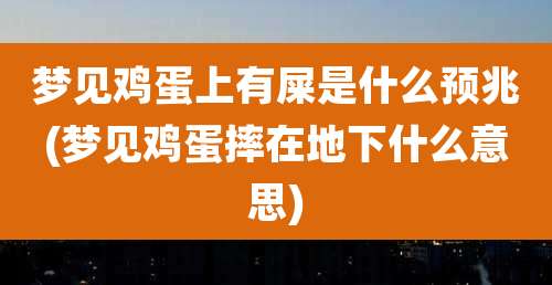 梦见鸡蛋上有屎是什么预兆(梦见鸡蛋摔在地下什么意思)
