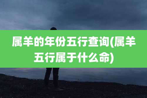 属羊的年份五行查询(属羊五行属于什么命)