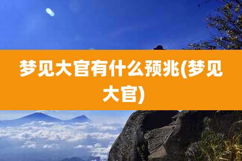 梦见大官有什么预兆(梦见 大官)