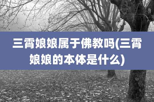 三霄娘娘属于佛教吗(三霄娘娘的本体是什么)