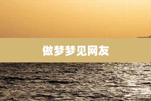 做梦梦见网友