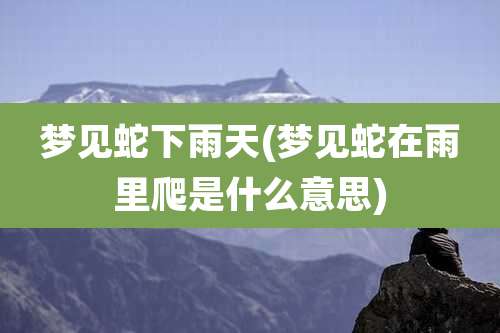 梦见蛇下雨天(梦见蛇在雨里爬是什么意思)