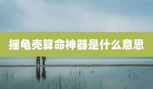 摇龟壳算命神器是什么意思