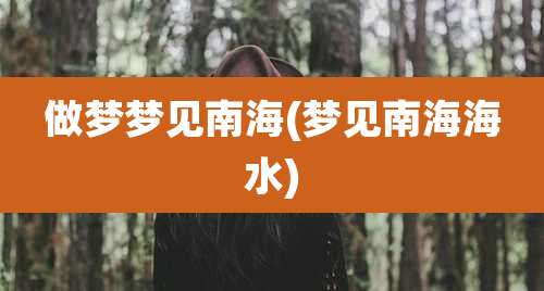 做梦梦见南海(梦见南海海水)