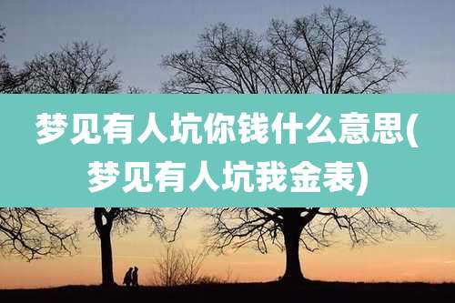 梦见有人坑你钱什么意思(梦见有人坑我金表)