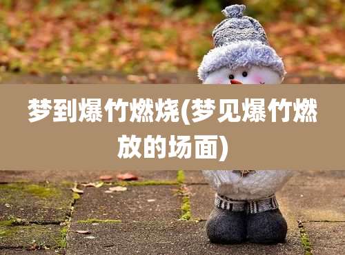 梦到爆竹燃烧(梦见爆竹燃放的场面)