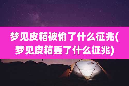梦见皮箱被偷了什么征兆(梦见皮箱丢了什么征兆)