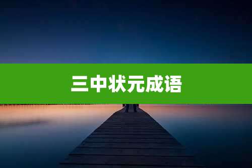 三中状元成语