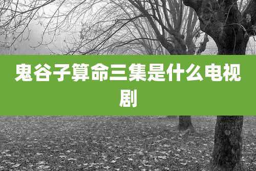 鬼谷子算命三集是什么电视剧