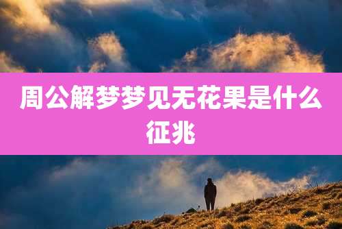 周公解梦梦见无花果是什么征兆