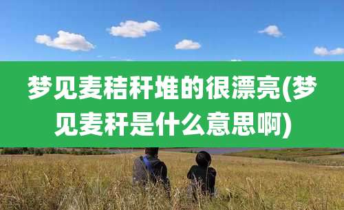 梦见麦秸秆堆的很漂亮(梦见麦秆是什么意思啊)