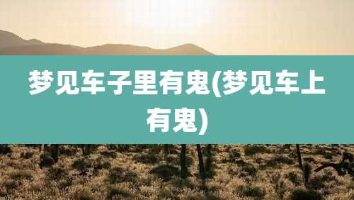 梦见车子里有鬼(梦见车上有鬼)