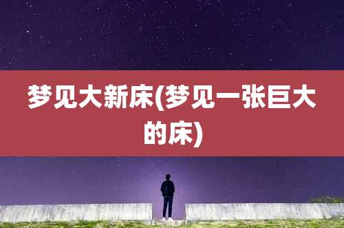 梦见大新床(梦见一张巨大的床)