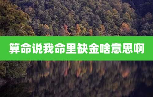 算命说我命里缺金啥意思啊