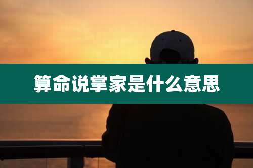 算命说掌家是什么意思