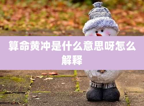 算命黄冲是什么意思呀怎么解释