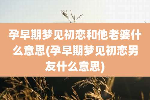 孕早期梦见初恋和他老婆什么意思(孕早期梦见初恋男友什么意思)