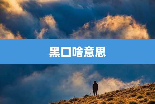 黑口啥意思