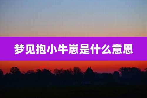 梦见抱小牛崽是什么意思