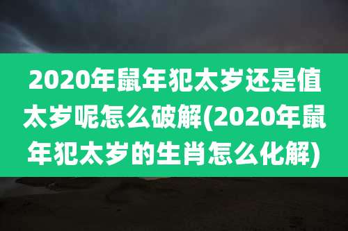 2020年鼠年犯太岁还是值太岁呢怎么破解(2020年鼠年犯太岁的生肖怎么化解)