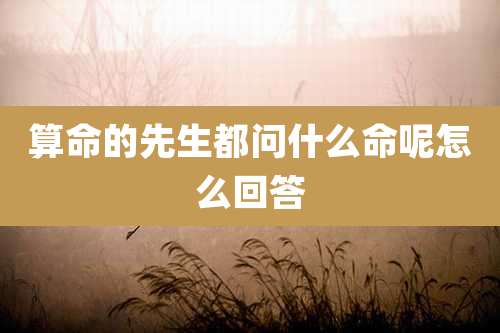 算命的先生都问什么命呢怎么回答