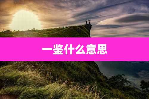 一鉴什么意思