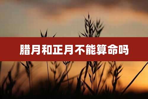 腊月和正月不能算命吗