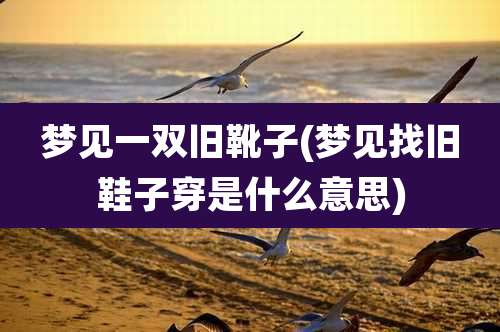 梦见一双旧靴子(梦见找旧鞋子穿是什么意思)